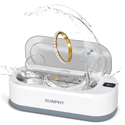 Detalle de KUNPHY Ultrasonic Jewellery Cleaner, 350ML, 48KHz – One-Touch Sonic Cleaner for Glasses, Jewellery and More