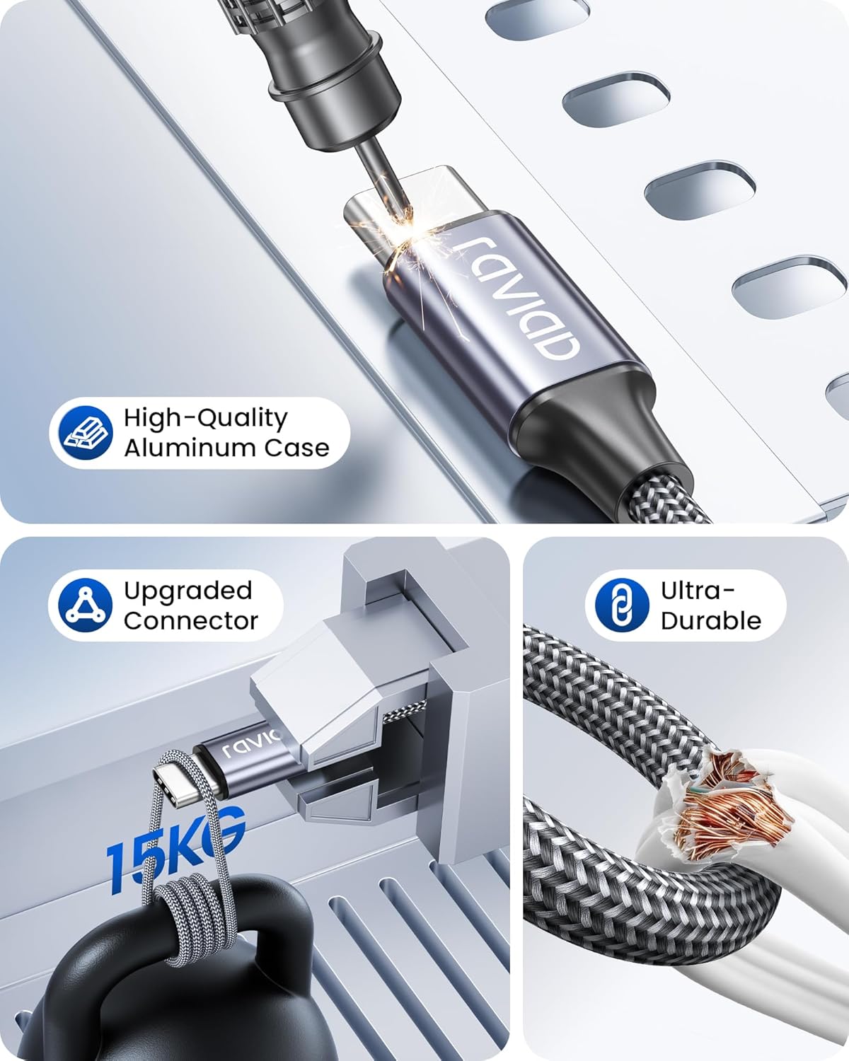 Thumbnail 3 de RAVIAD USB C Kabel 4er Pack 0,5–3 m
