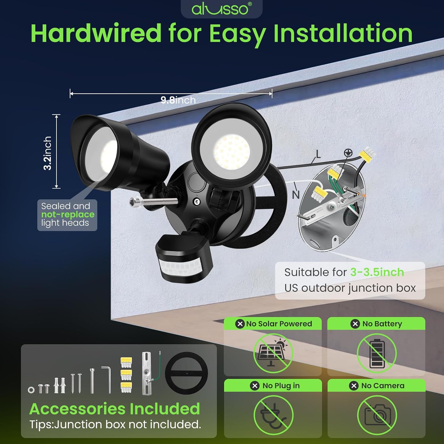 Thumbnail 1 de ALUSSO WL-YDR-230P Motion Sensor Floodlight, 3 Modes, 3 CCT, 3,500 Lumens