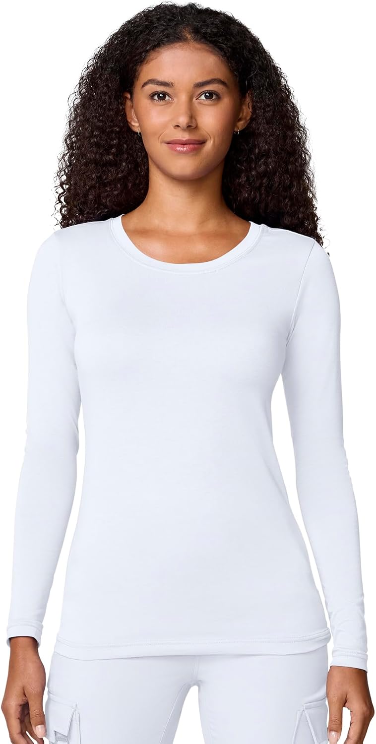 Detalle de Healing Hands 5047 Melissa Women's Long-Sleeve Underscrub Top, Cotton-Blend Knit