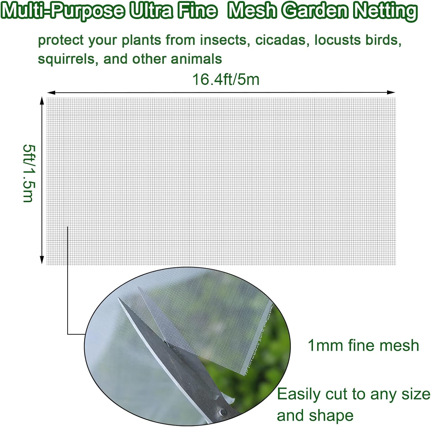 Detalle 2 de YUNSTK garden netting 1 mm mesh