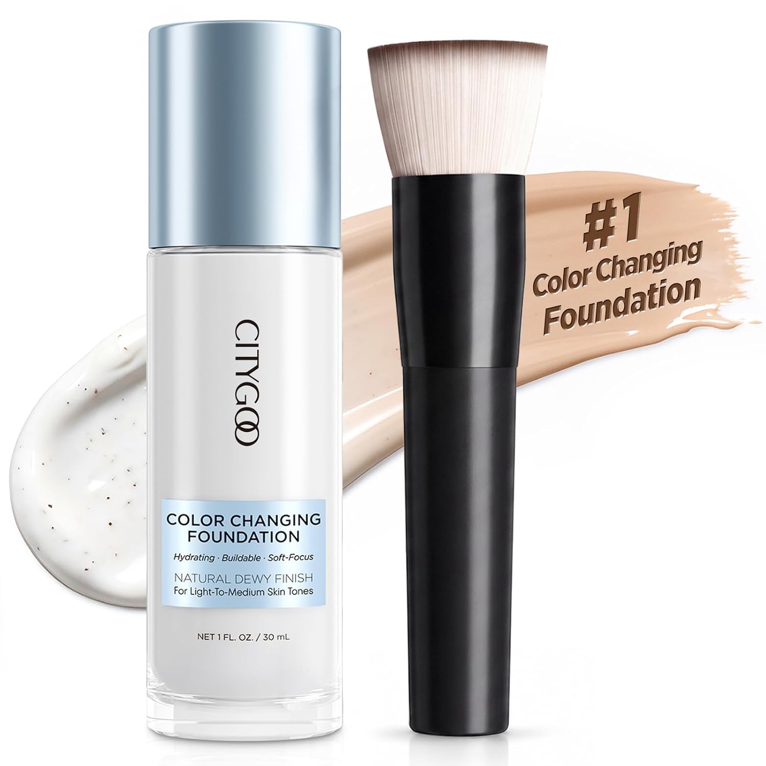 Detalle de CITYGOO Color-Changing Foundation, 1 FL OZ