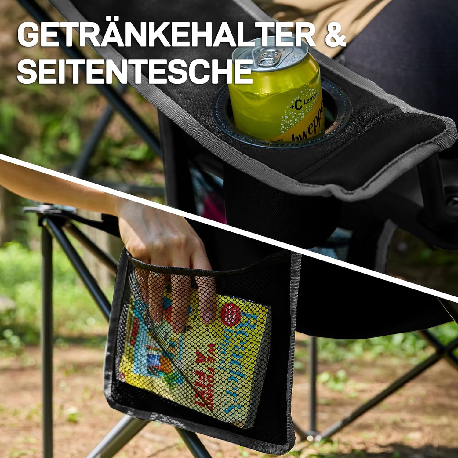 Thumbnail 5 de EVER ADVANCED Luxus Campingstuhl faltbar mit hoher Rückenlehne (bis 160 kg belastbar)