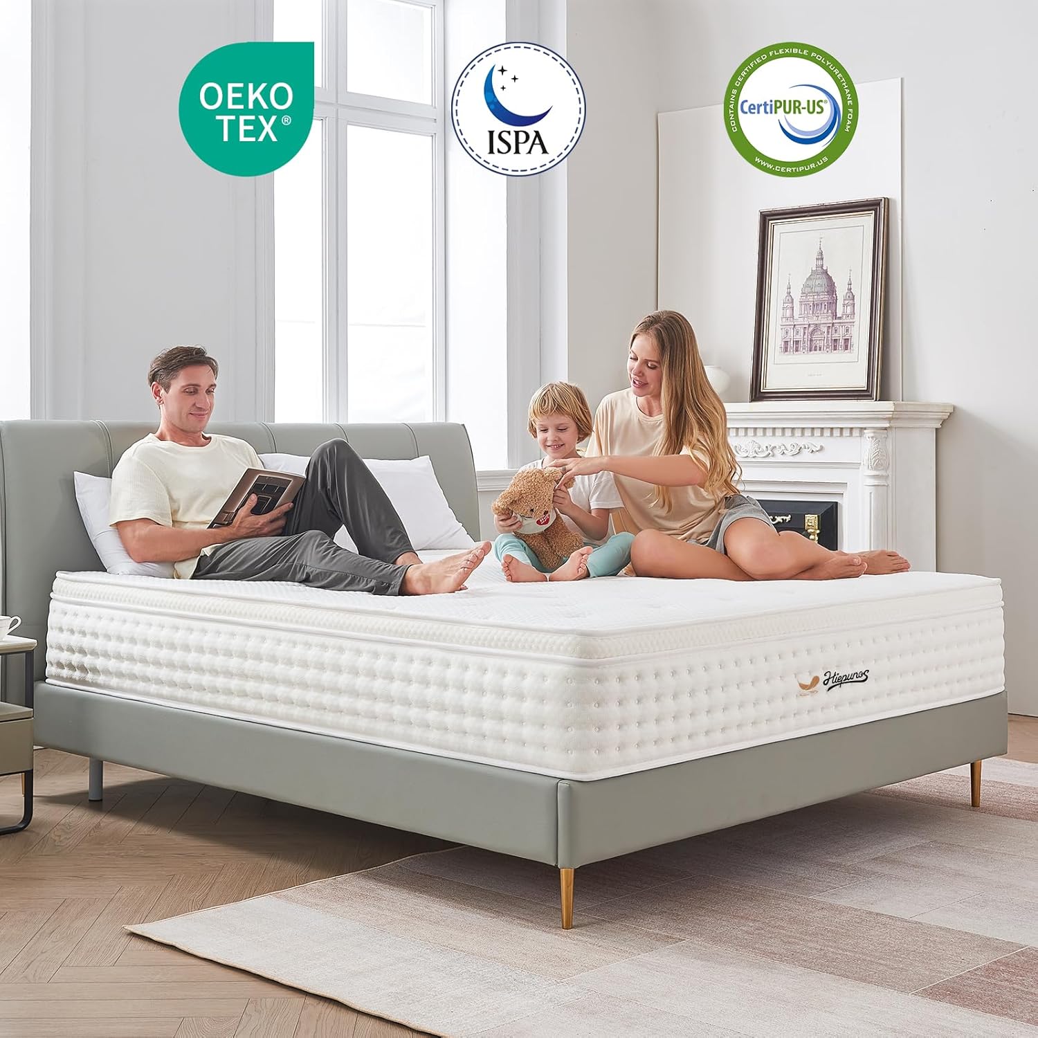 Thumbnail 5 de Hiepunos Single Mattress 10.2 Inch Hybrid Memory Foam with Individually Wrapped Coils