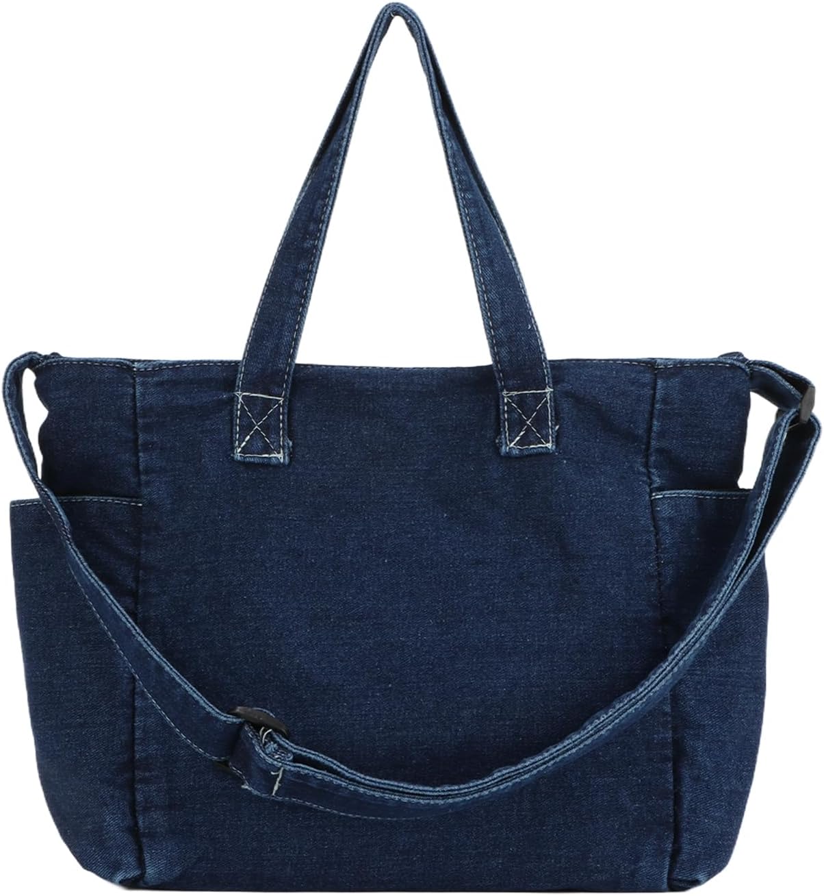 Detalle de Jywmsc Denim-Tragetasche für Damen – Große Canvas-Handtasche mit Reißverschluss