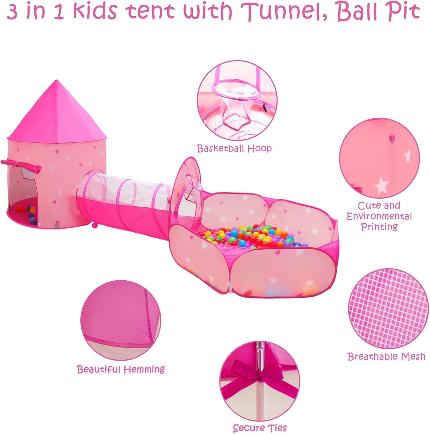 Detalle de Sumbababy Kinderzelt Spieltunnel 175x46 cm