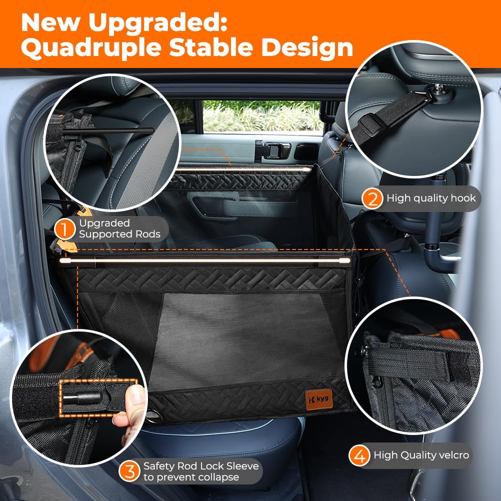 Thumbnail 1 de KYG Large Dog Car Seat for Medium to Large Dogs – Waterproof Rear Seat Extender with Mesh Windows