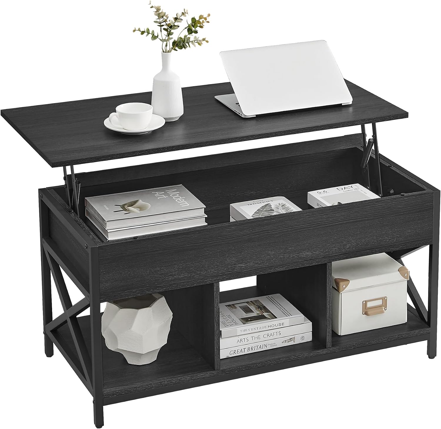 Detalle de VASAGLE Lift-Top Coffee Table ULCT202B01