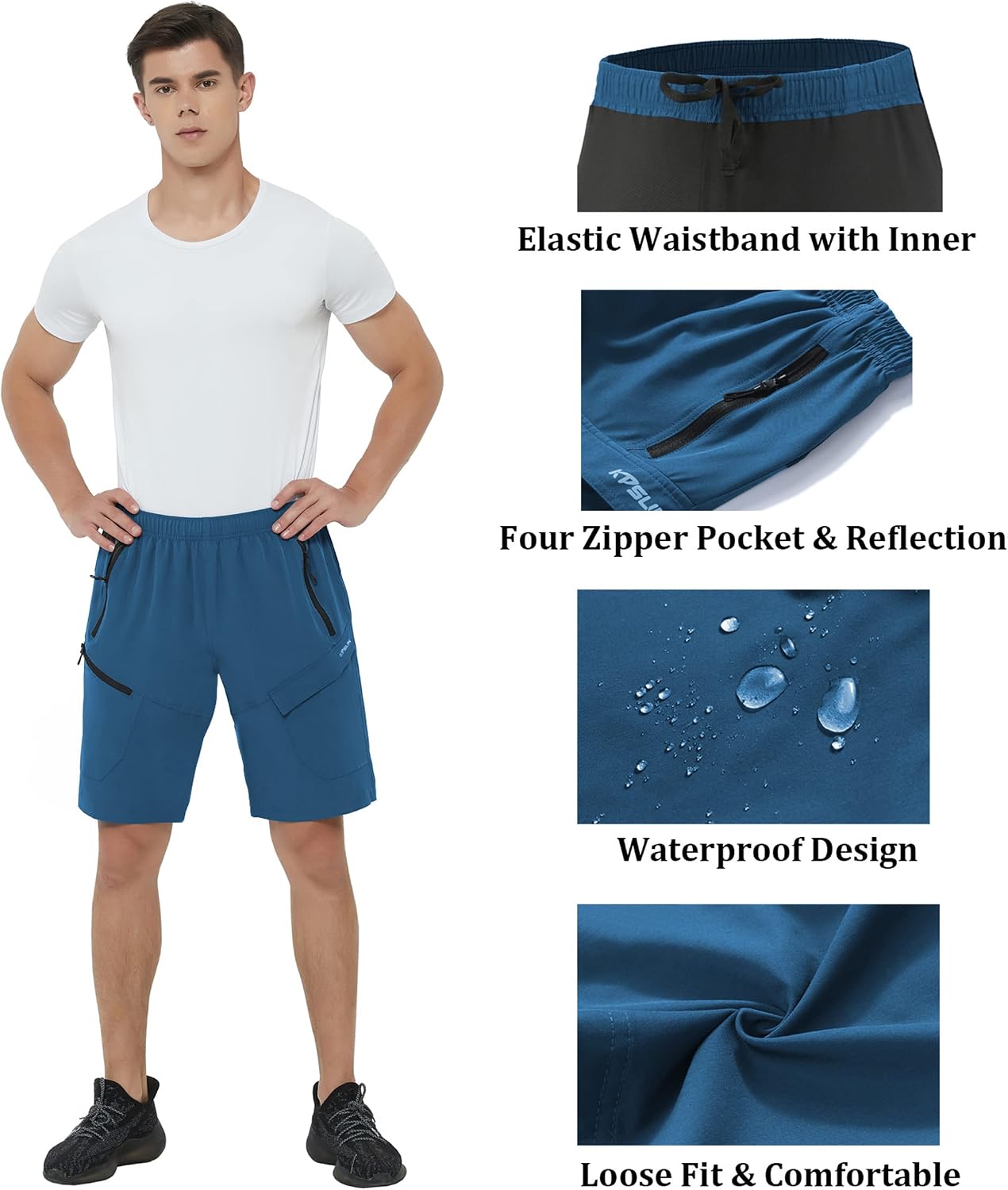 Detalle 2 de Men's Mountain Bike Shorts 3D Padded Baggy Bicycle Riding Cycling Shorts
