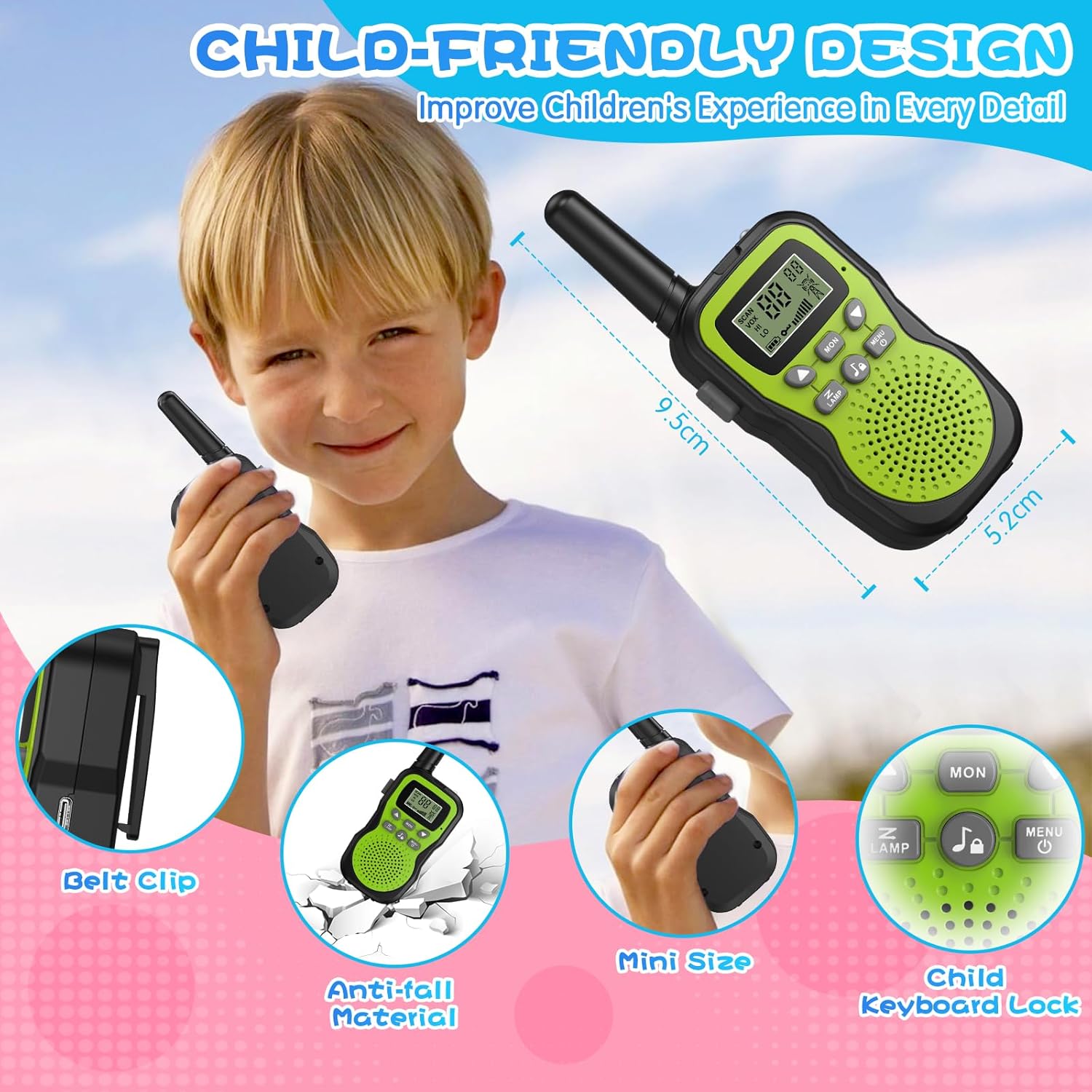 Thumbnail 4 de Apkezel Walky Talky 3er Set 1000 mAh