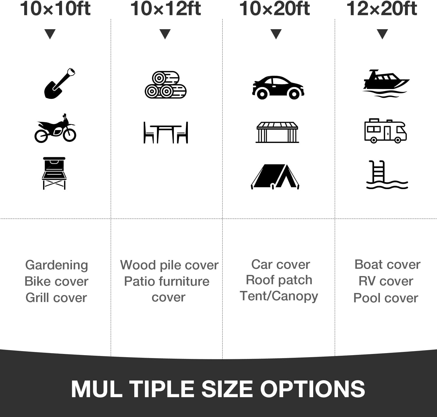 Detalle de Pattiumo Tarp Waterproof 10 x 12 FT Heavy-Duty 16 Mil Multipurpose Cover (Green/Brown)