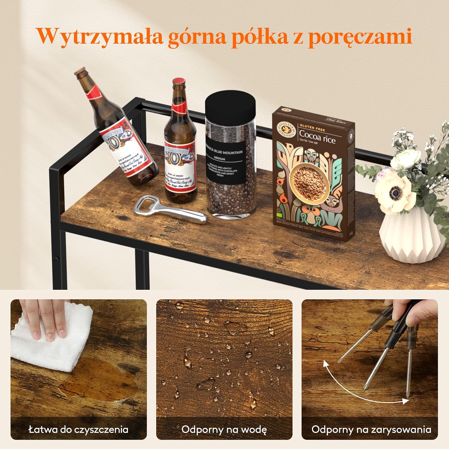 Detalle 1 de Lifewit 24187 – stojak na skrzynki na napoje z półką, do 6 skrzynek