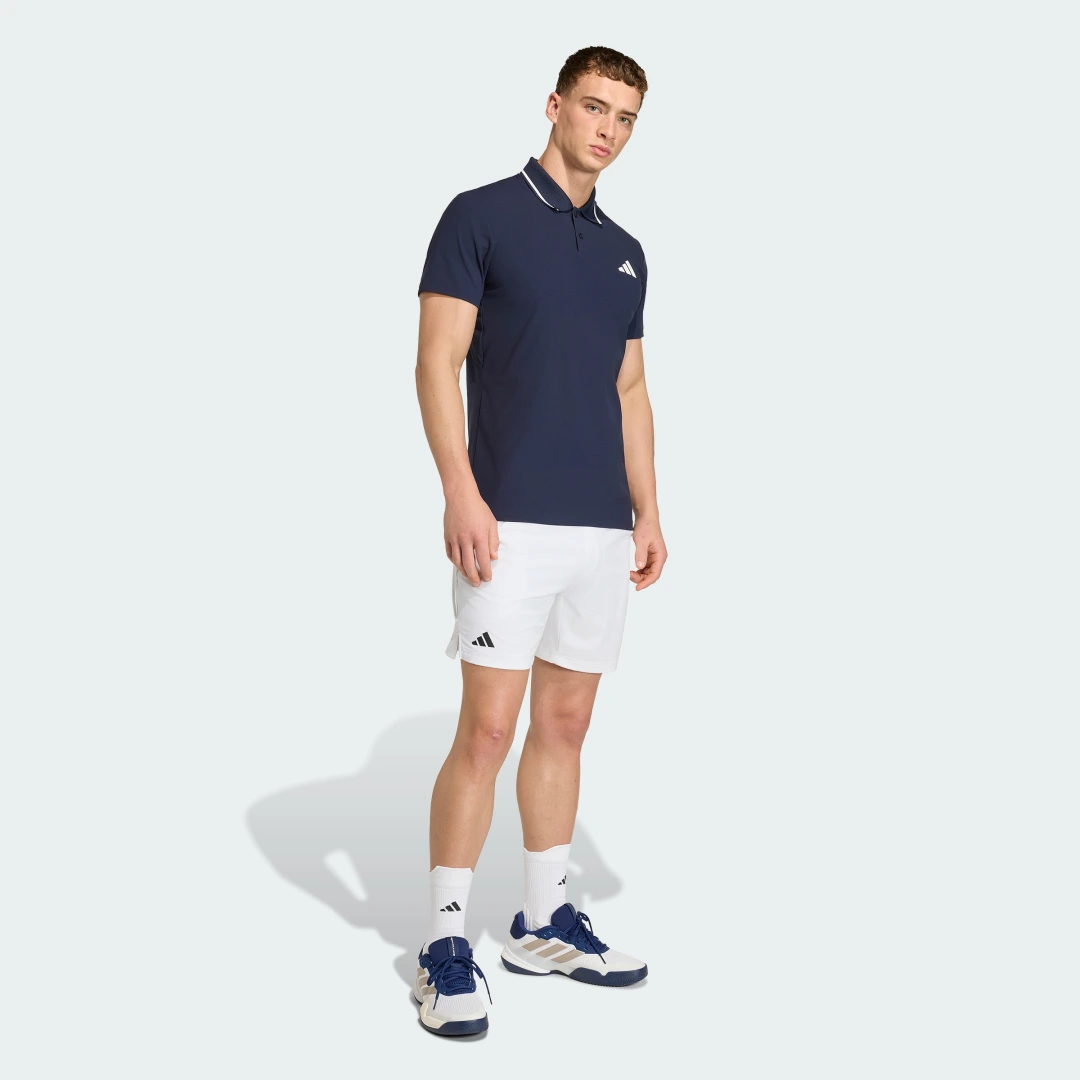 Detalle de Polo de tenis Climacool Freelift Pro de Adidas, en azul