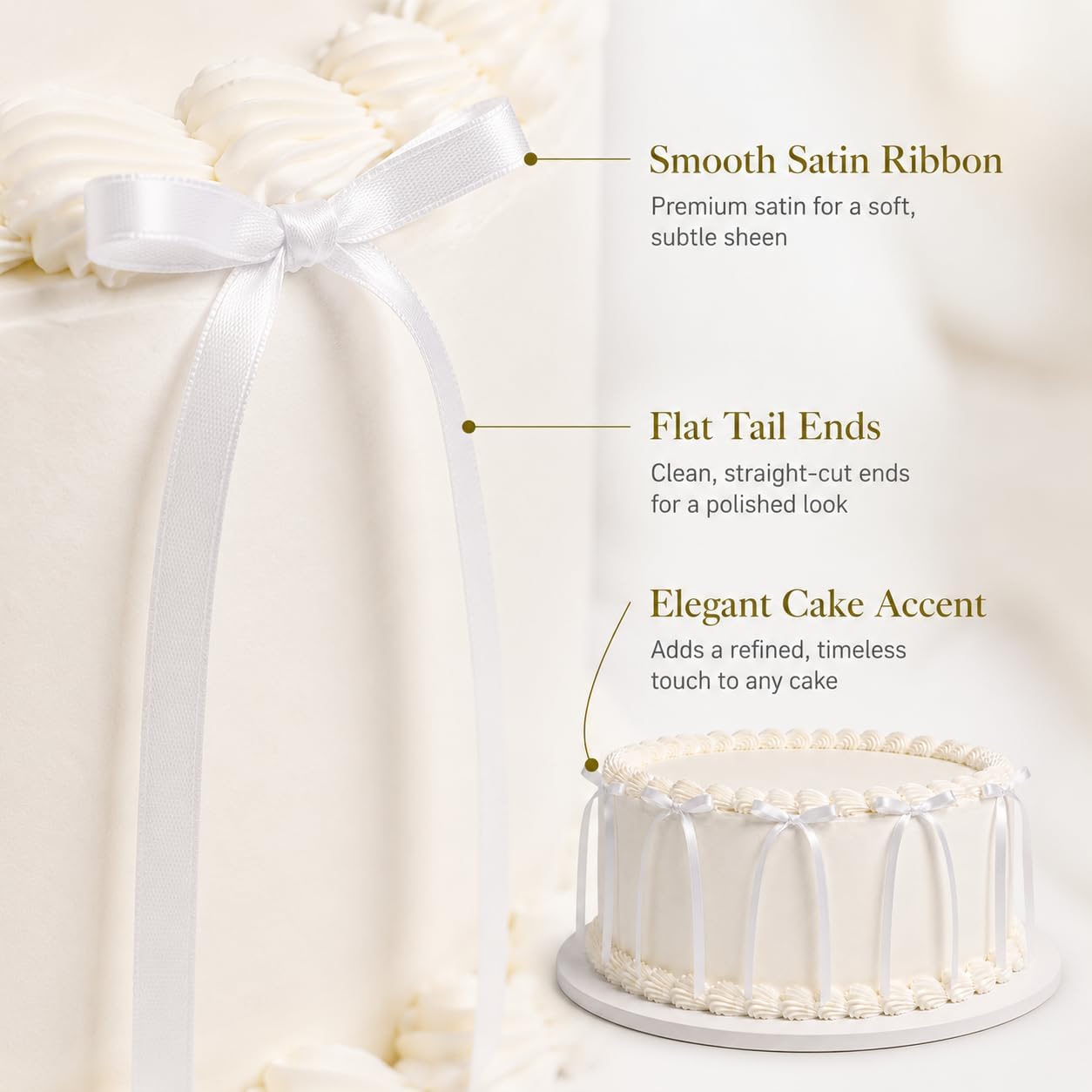 Detalle 1 de Bow Cake Toppers, Satin