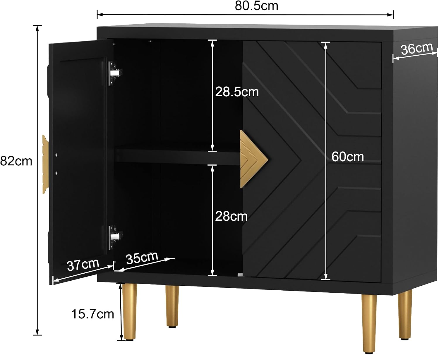 Thumbnail 1 de HOLTICO Credenza Moderna con 2 Ante: design geometrico, struttura robusta e versatilità per ogni ambiente