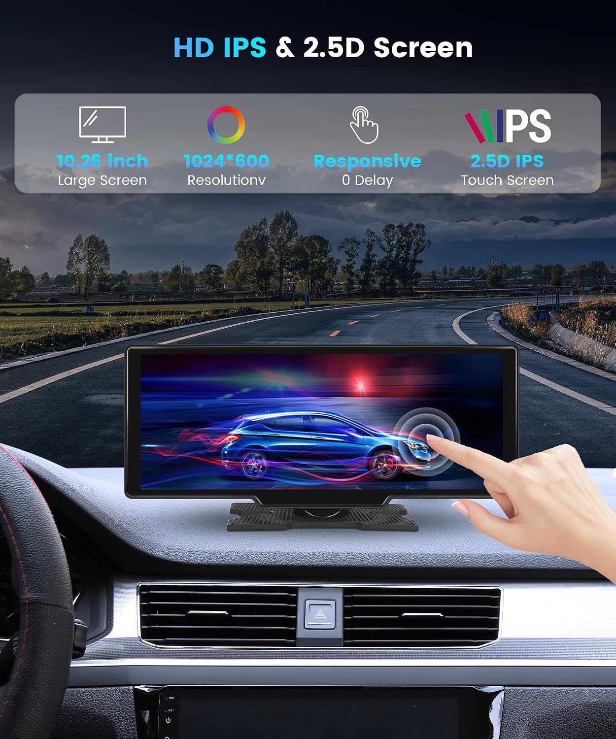 Thumbnail 4 de Podofo Autoradio CarPlay 10,26 pouces