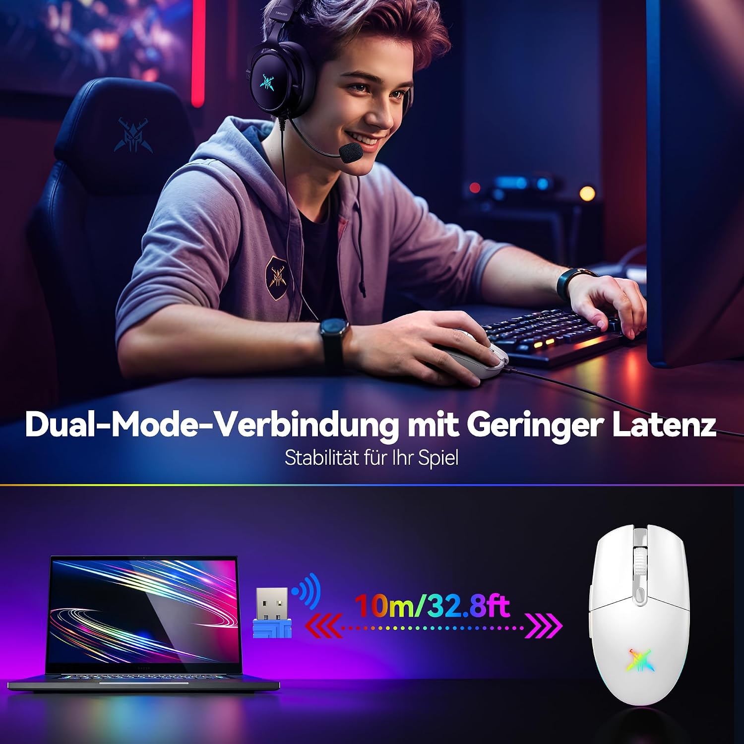 Thumbnail 1 de TECKNET Gaming-Maus 8000 DPI