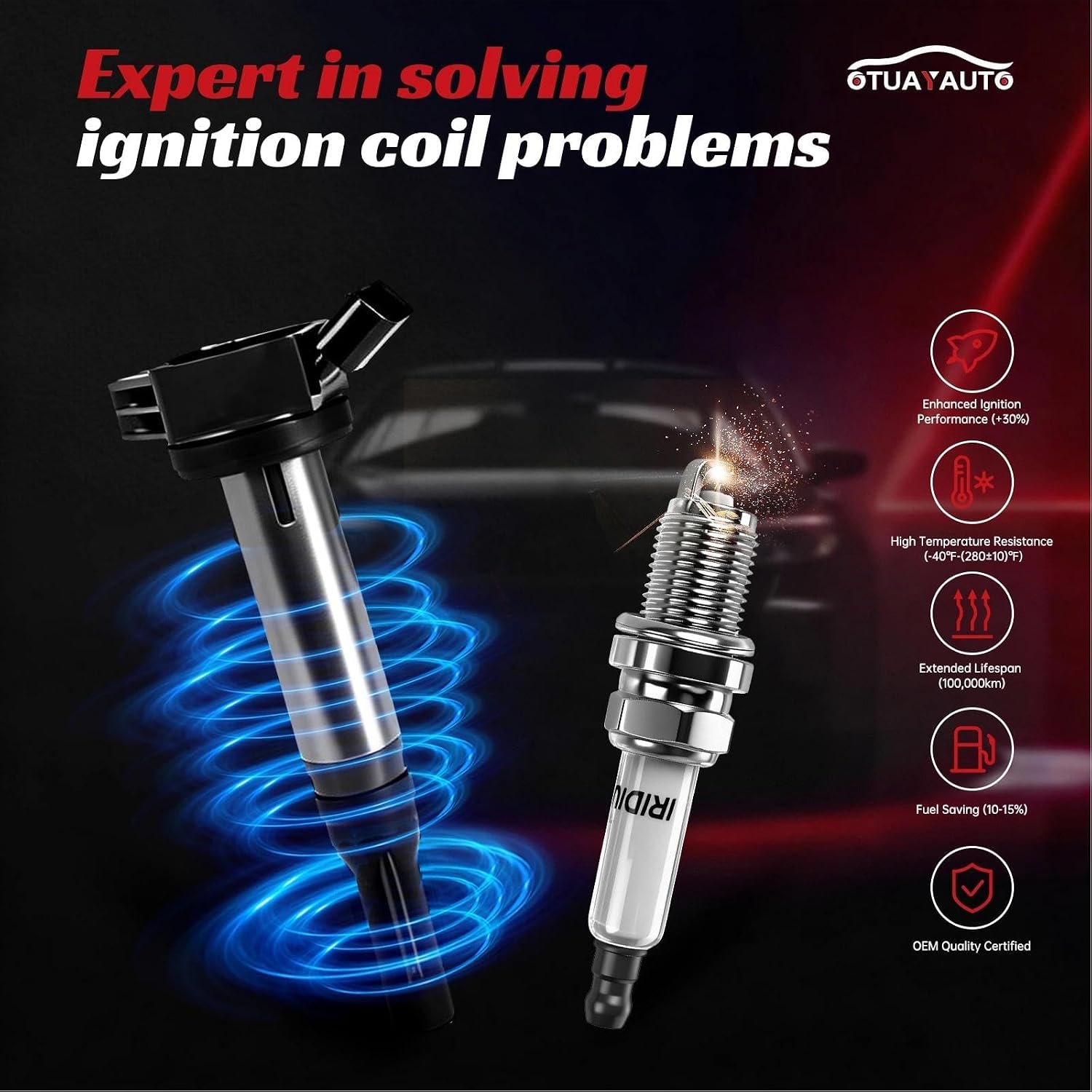 Detalle de OTUAYAUTO Ignition Coil and Spark Plug Set UF507