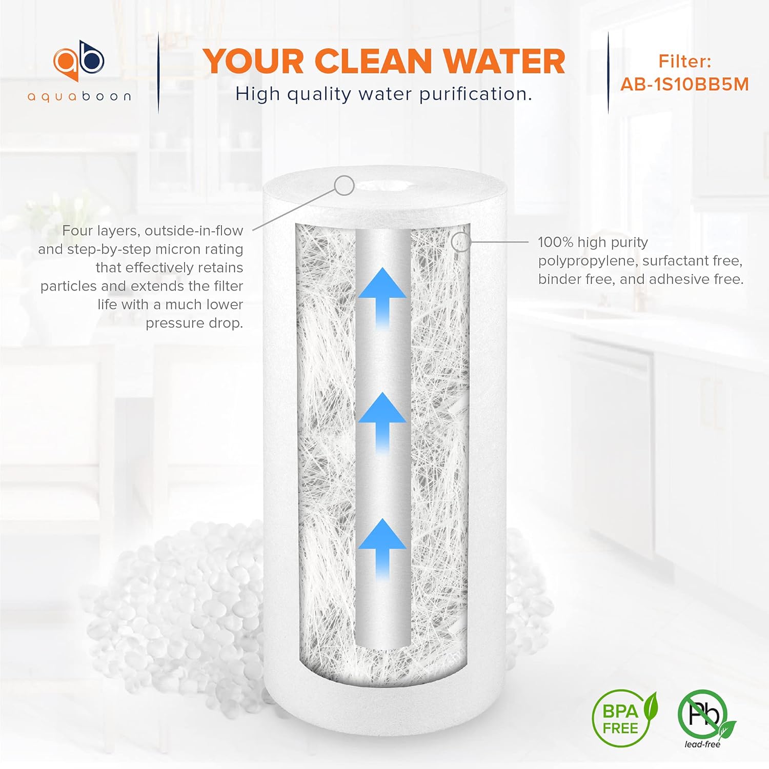 Thumbnail 4 de Aquaboon 5 Micron 10 x 4.5 Sediment Filter 20-Pack ๐ฐ