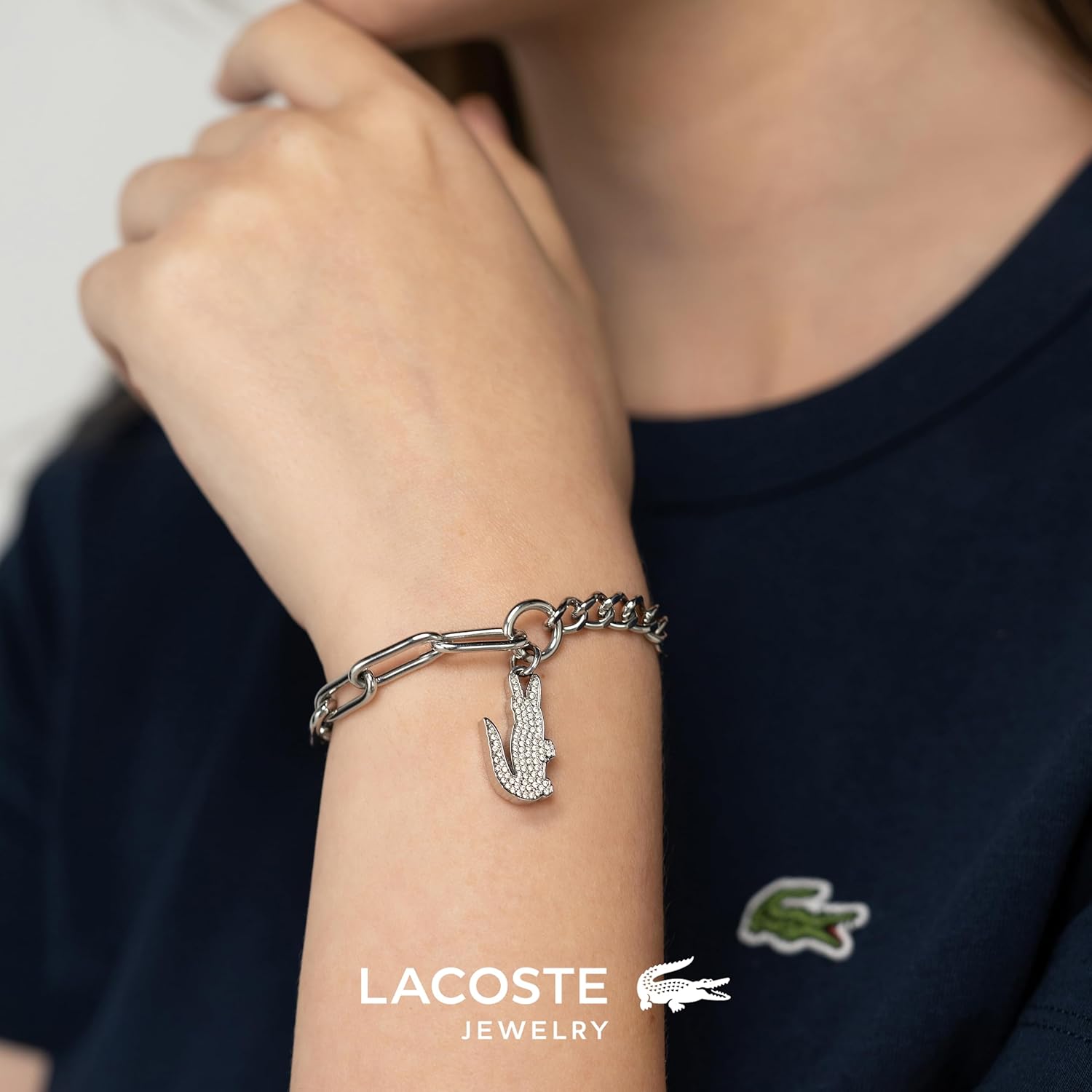 Thumbnail 2 de Lacoste Bracelet en chaîne pour Femme – Collection Crocodile avec cristaux