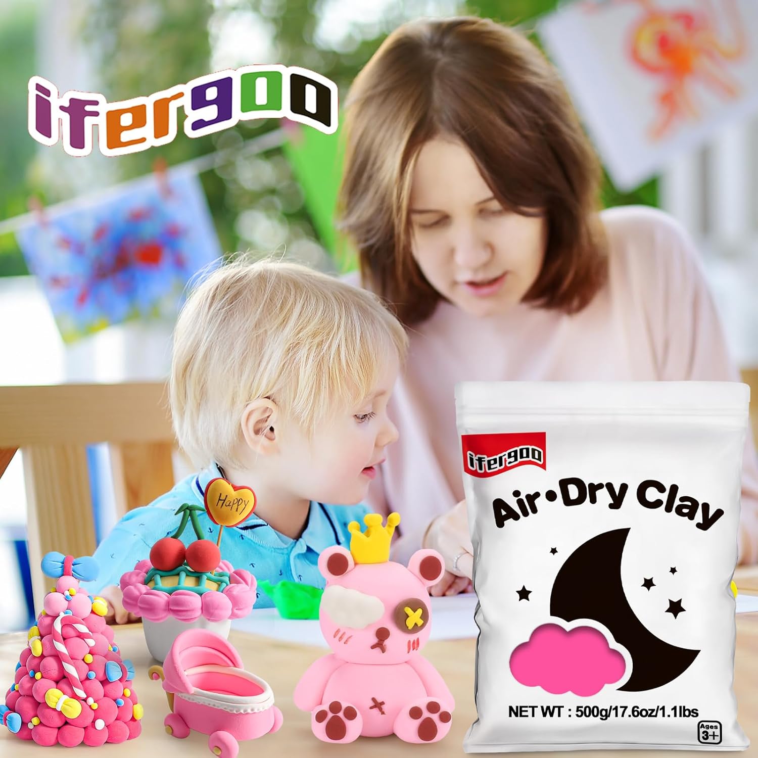 Thumbnail 6 de iFergoo Air Dry Clay 500 g modelling dough 🎨