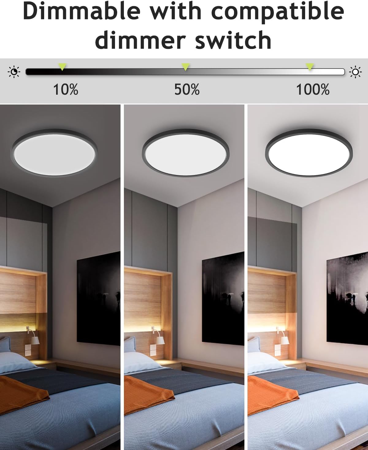 Detalle de Hepside Flush-Mount LED Ceiling Light, 12-Inch