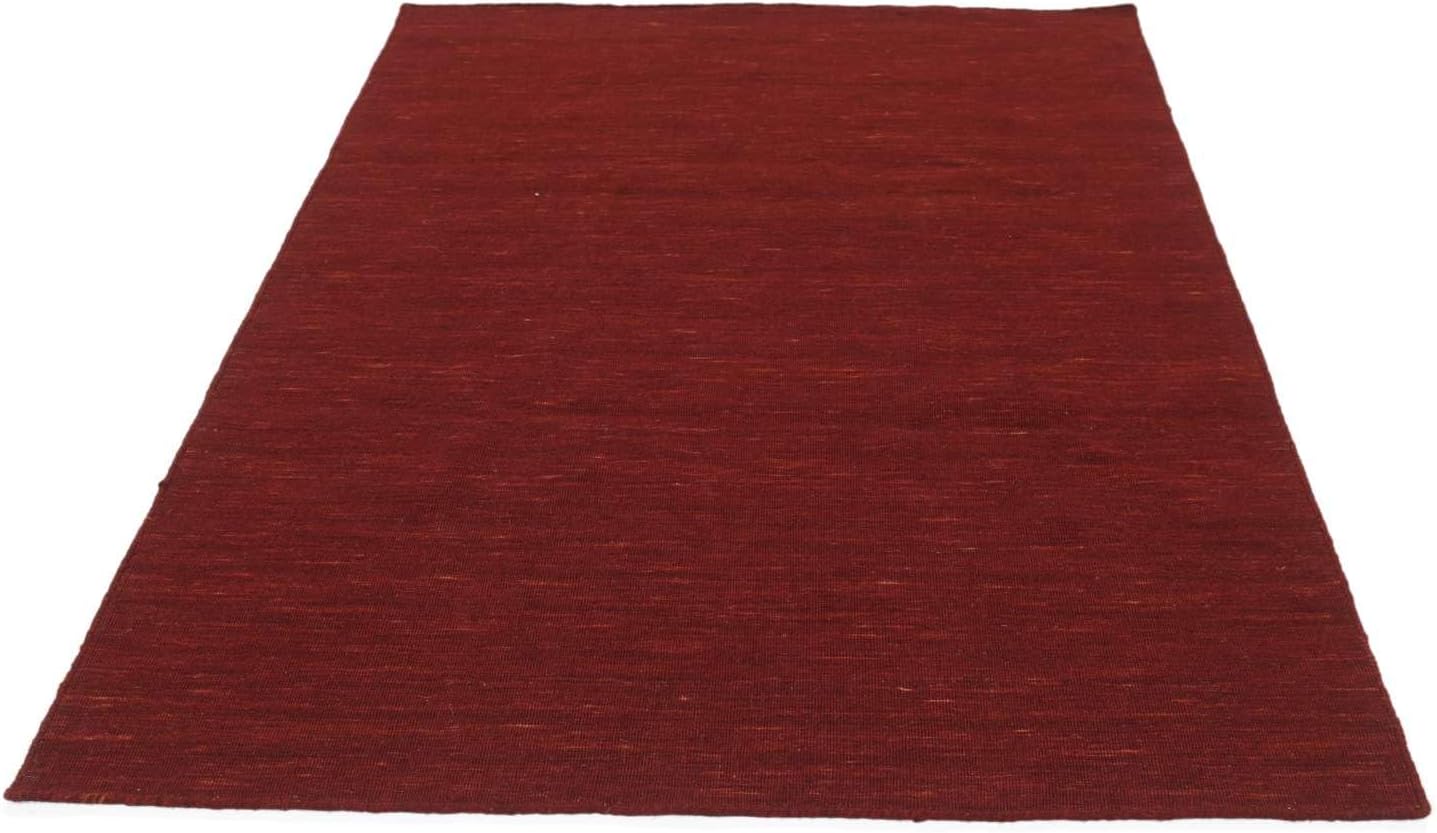 Detalle de RugVista Handloom flat Kilim Rug, 200 x 300 cm, Dark Red, Wool and Cotton