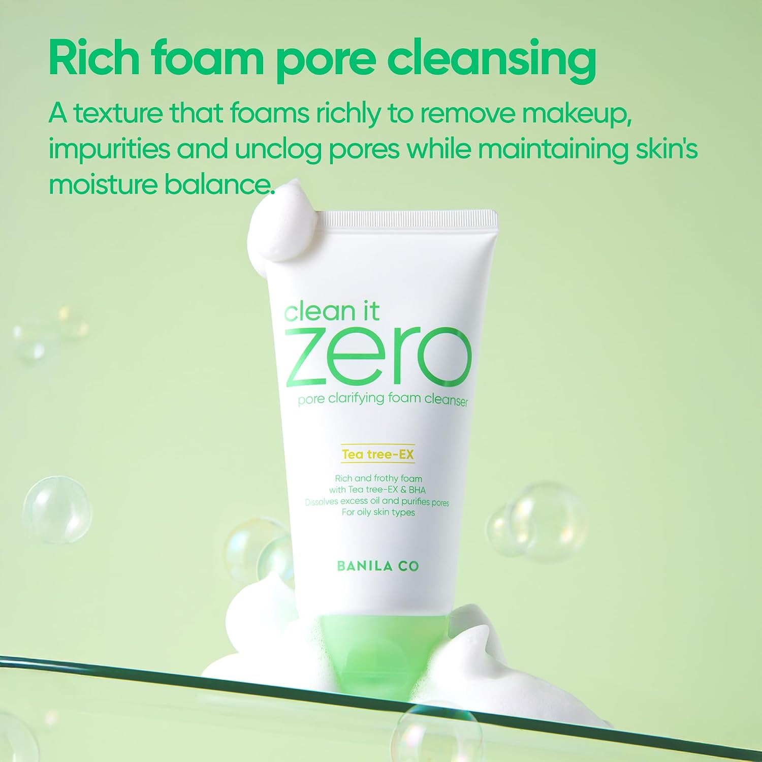 Detalle de BANILA CO Clean it Zero Porenaufhellender Schaumreiniger – Tiefenreinigung mit erfrischendem Finish (150 ml)