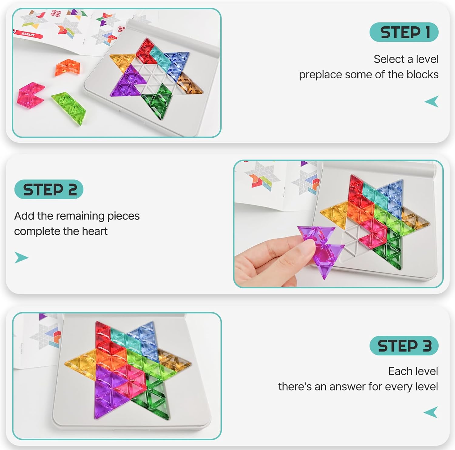 Detalle de Tangram Puzzle six-pointed star 1-piece set 🧩