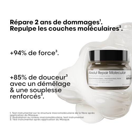 Detalle de L'Oréal Professionnel Masque Réparateur Concentré Absolut Repair Molecular – 300 ml
