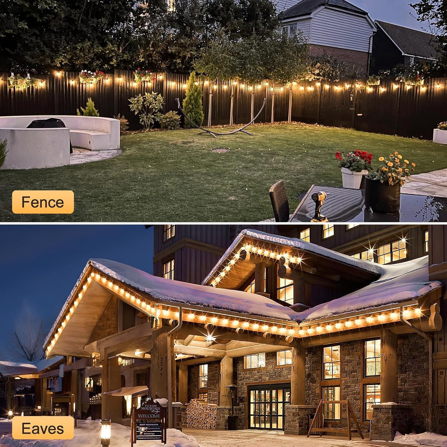Thumbnail 1 de Outdoor String Lights Mains Powered - G40 Garden Festoon Lights 60m, 72 Shatterproof LED Bulbs with Remote, 3 Modes, Timers & Dimmable