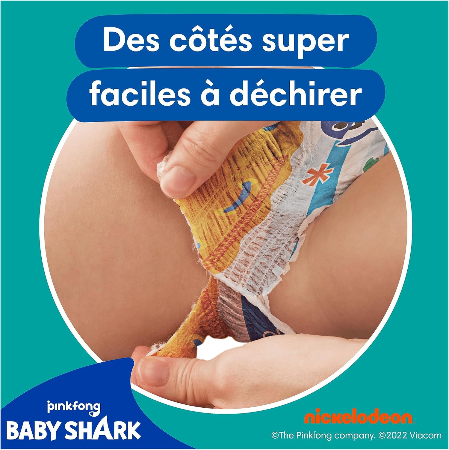 Detalle de Pampers Splashers Taille 4-5 – 11 Couches-Culottes de Bain Jetables 9-15 kg, Baby Shark (Édition Limitée)