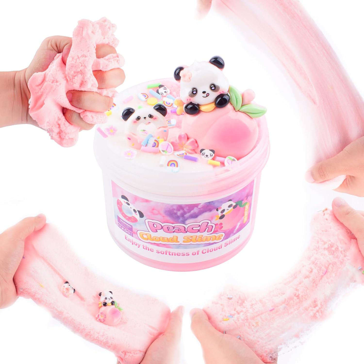 Thumbnail 3 de Peach Cloud Slime Kit with Panda Add-Ins: Soft, Scented Cloud Slime for Kids