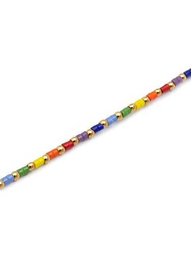 Detalle de Tobillera Mujer Rainbow Acero Baño Oro de SINGULARU