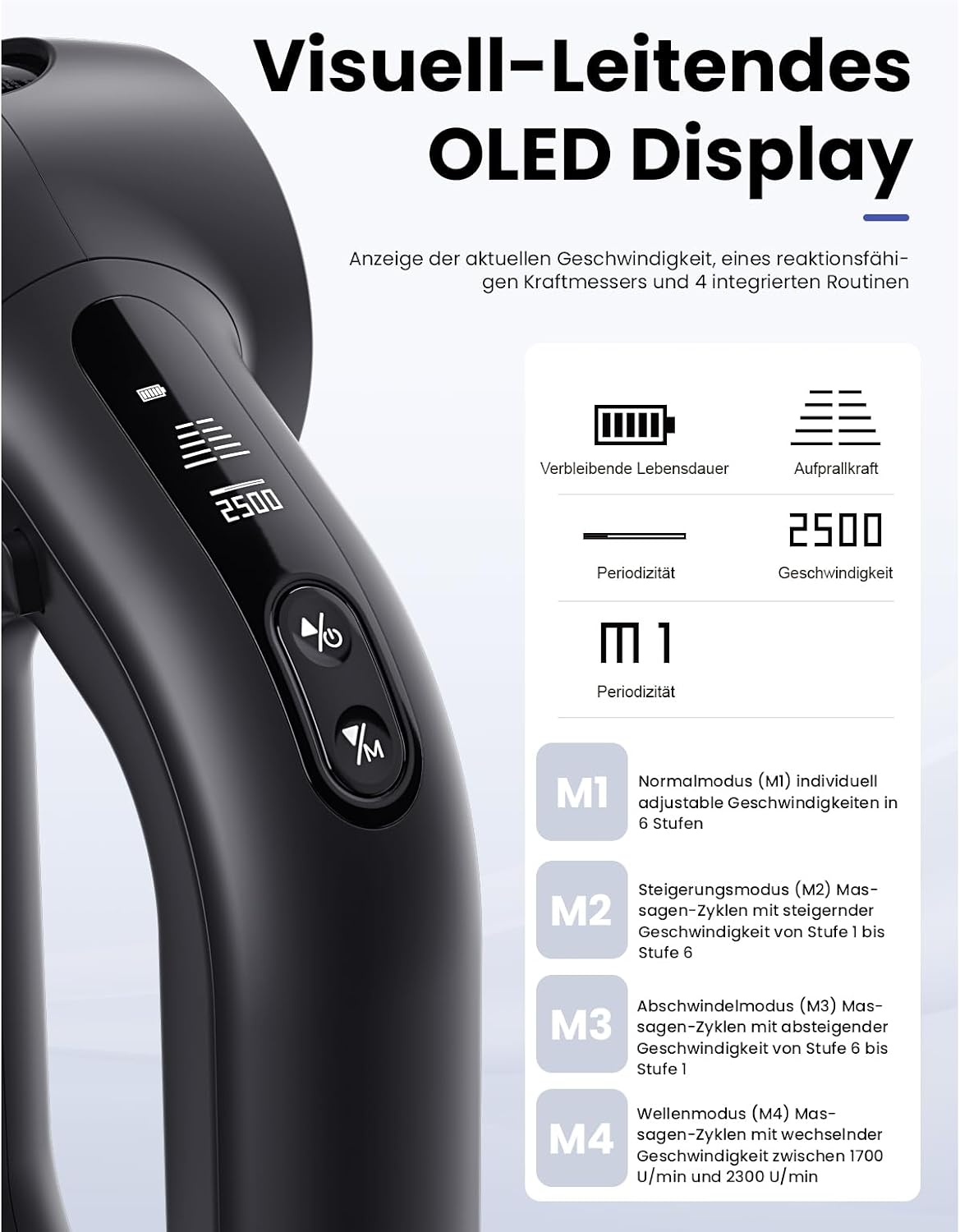 Thumbnail 6 de Bob and Brad D6 Pro Massagepistole – 16 mm Amplitude, OLED, 7 Aufsätze, 6 Geschwindigkeiten