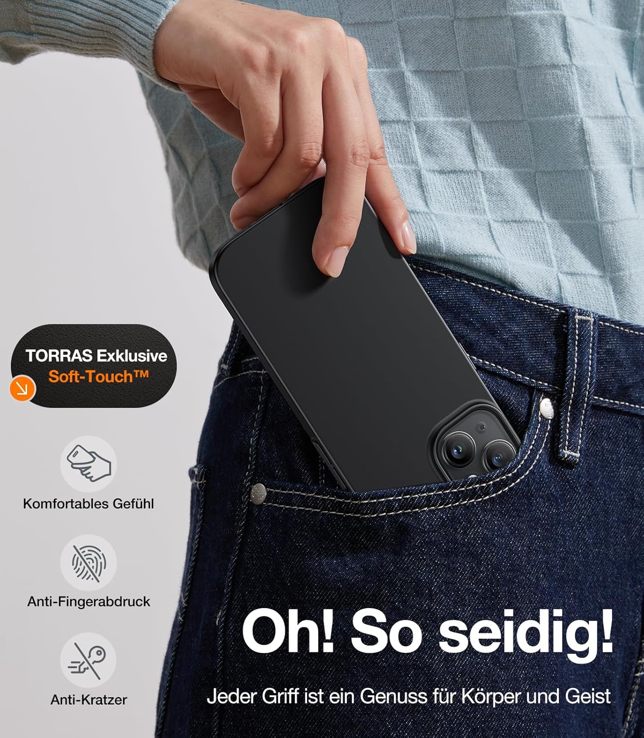 Thumbnail 4 de TORRAS Dr. Ultra Dünn 2024 für iPhone 15 – MagSafe Hülle mit starkem Magnetismus, Samtgriff & Kratzfestigkeit