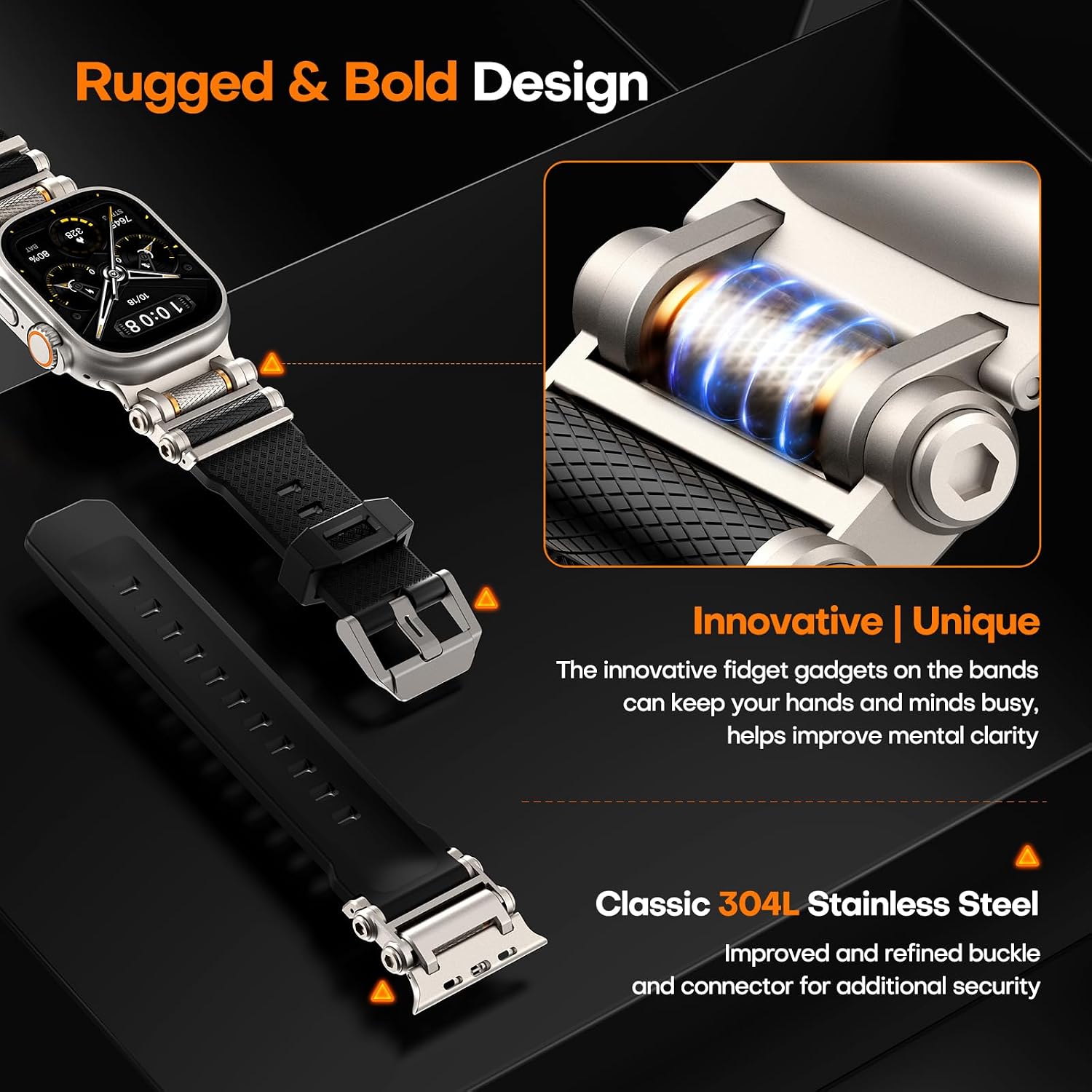 Thumbnail 4 de TAURI Silicone Apple Watch Ultra 49mm Strap