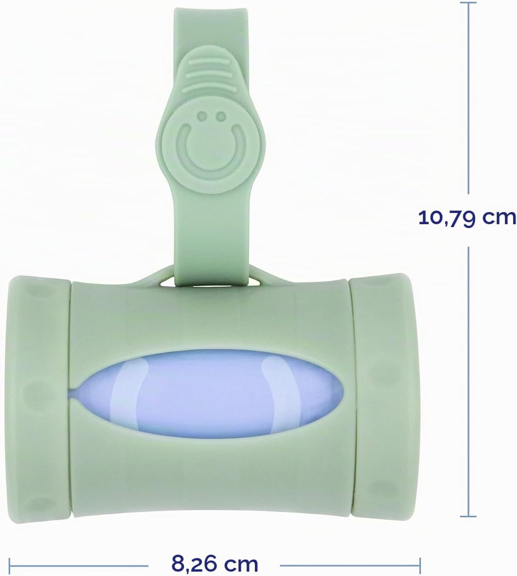 Detalle 2 de Ubbi On-the-Go blöjpåsedispenser, infällbar med silikonrem, salviagrön