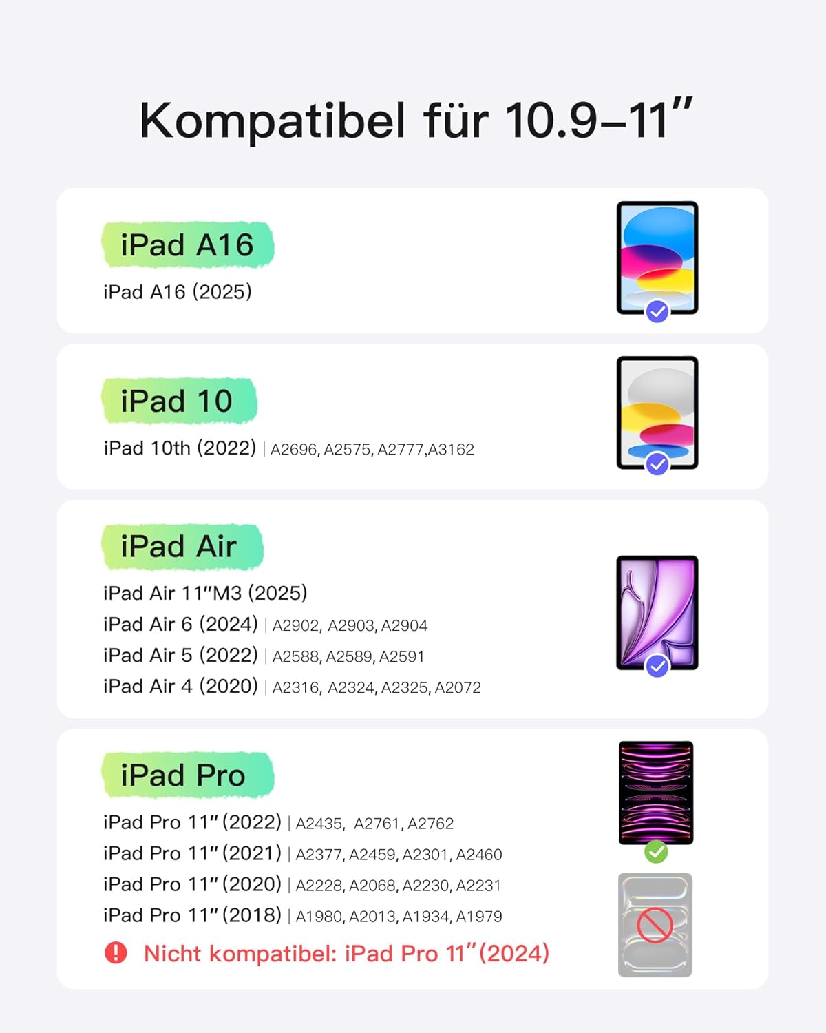 Detalle de Inateck AceTouch KB04122 Tastatur für iPad 11"