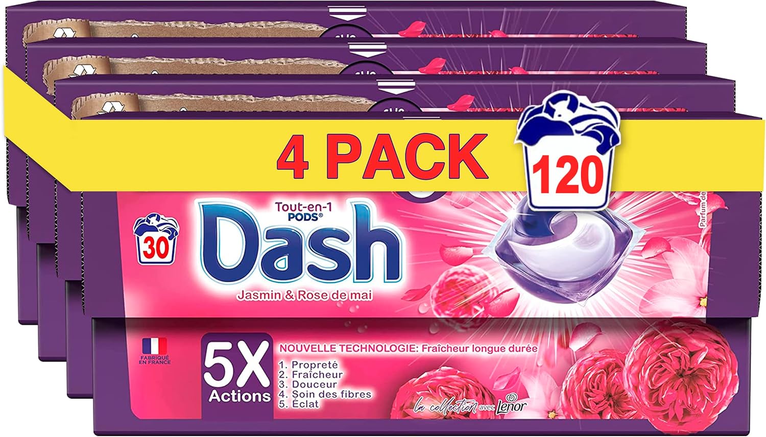 Thumbnail 3 de Dash Tout-en-1 PODS 4x30 lavages lessive jasmin et rose