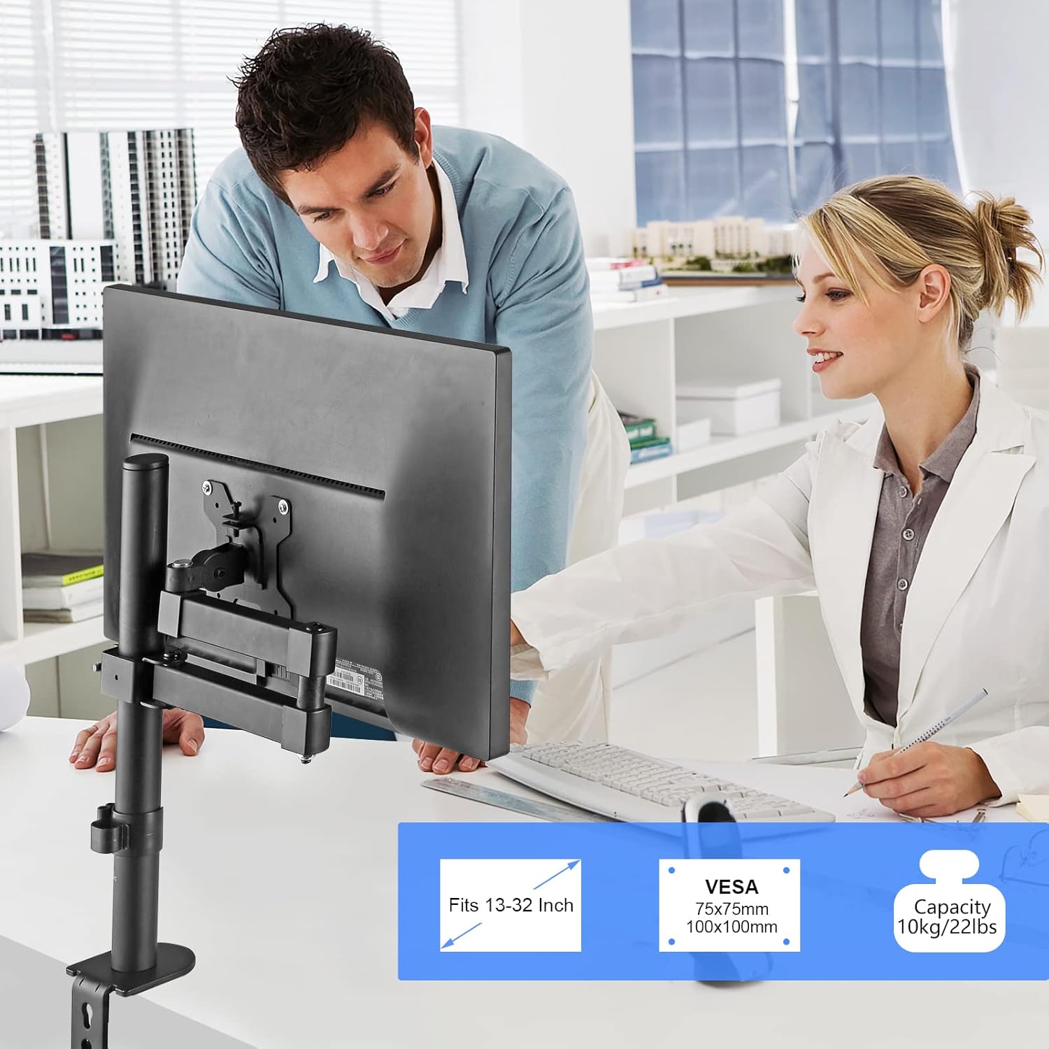 Detalle 2 de Bracwiser MD7421 Soporte de Monitor 13–32'' VESA 75/100 🖥