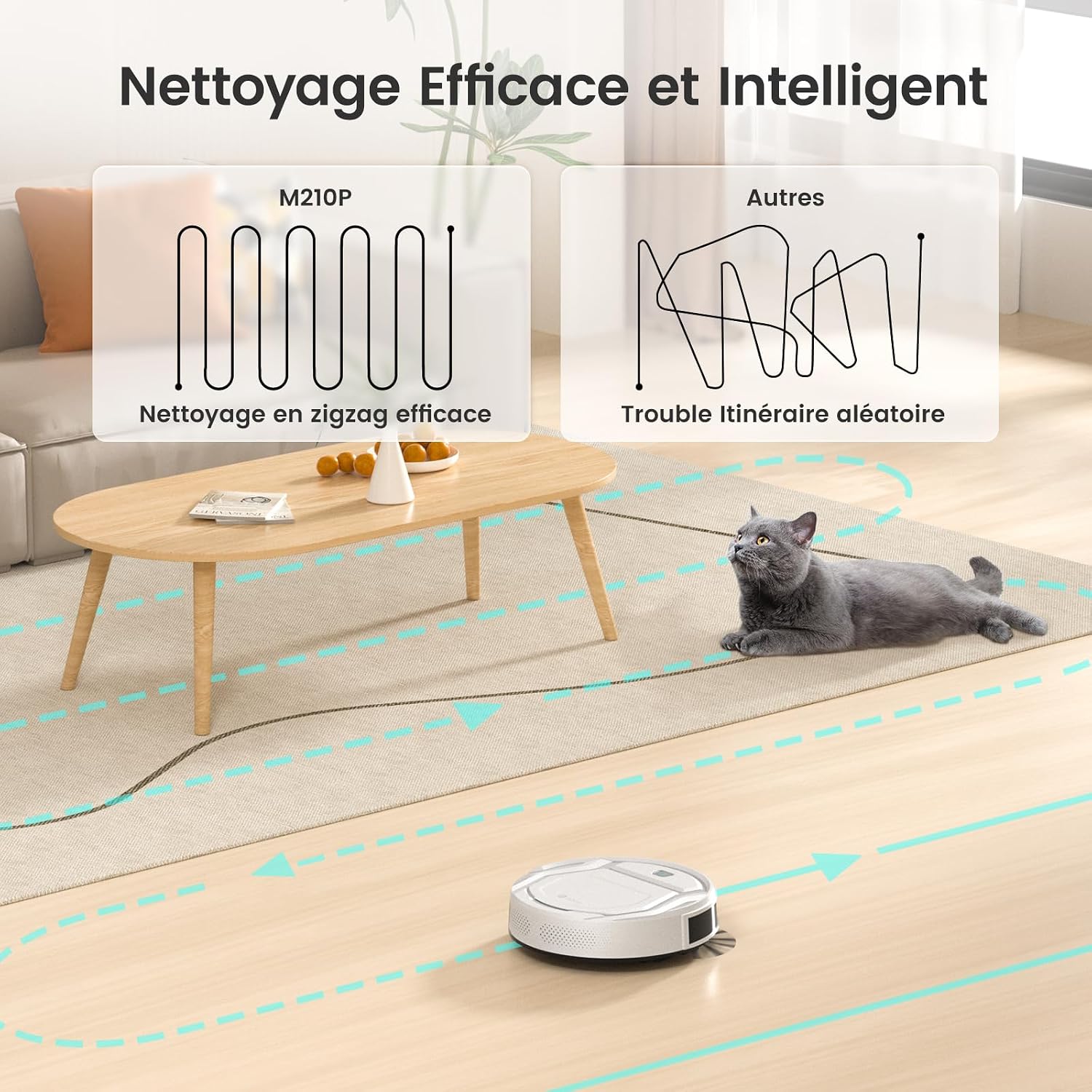Detalle 2 de Lefant M210 aspirateur robot silencieux 3 modes
