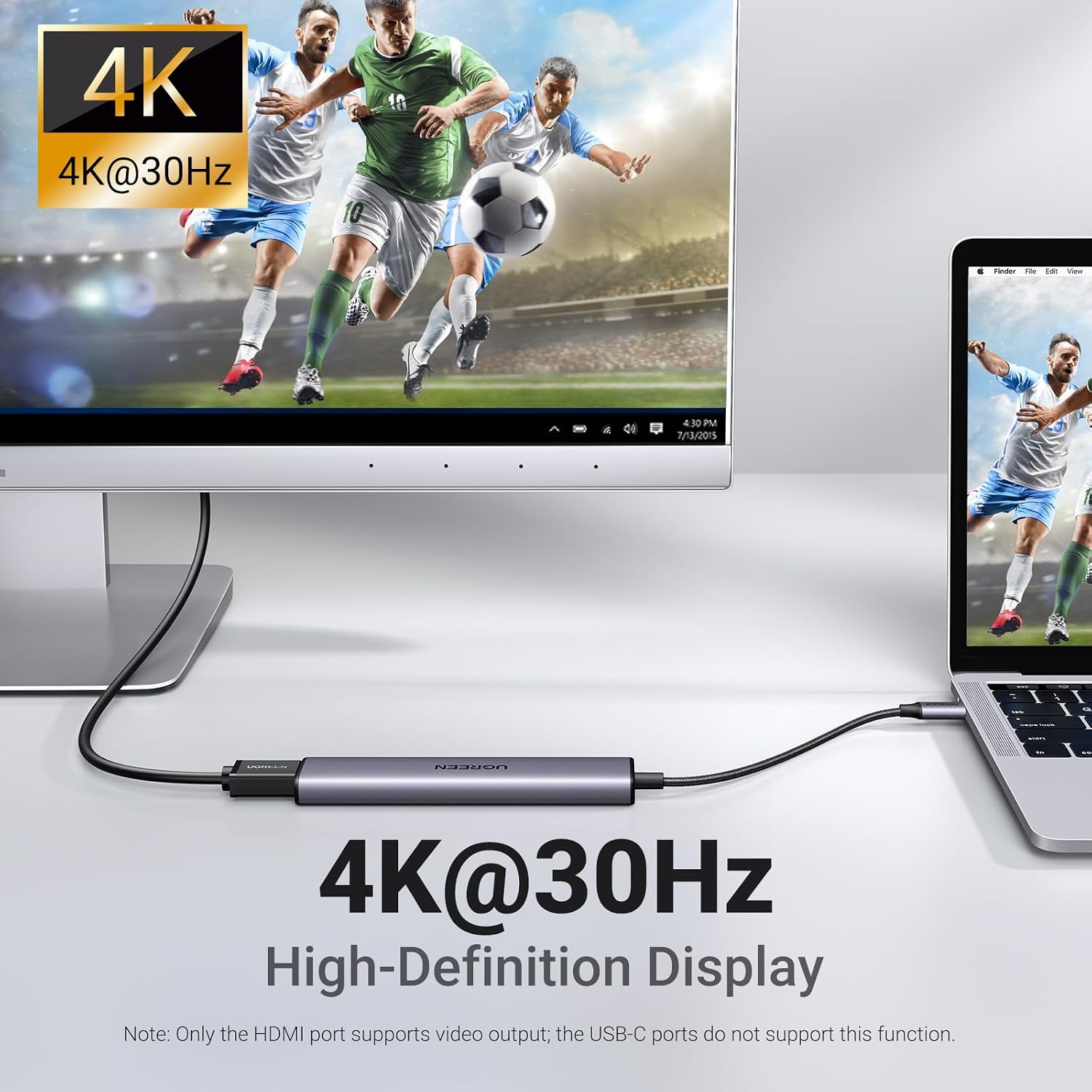 Detalle 2 de UGREEN Revodok USB C Hub 5‑in‑1, 100W PD