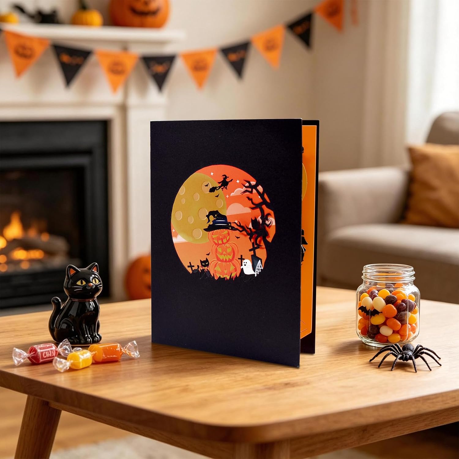 Thumbnail 6 de GREETING ART Spooky Pumpkin Pop-Up Halloween Card with 3D Laser-Cut Scene