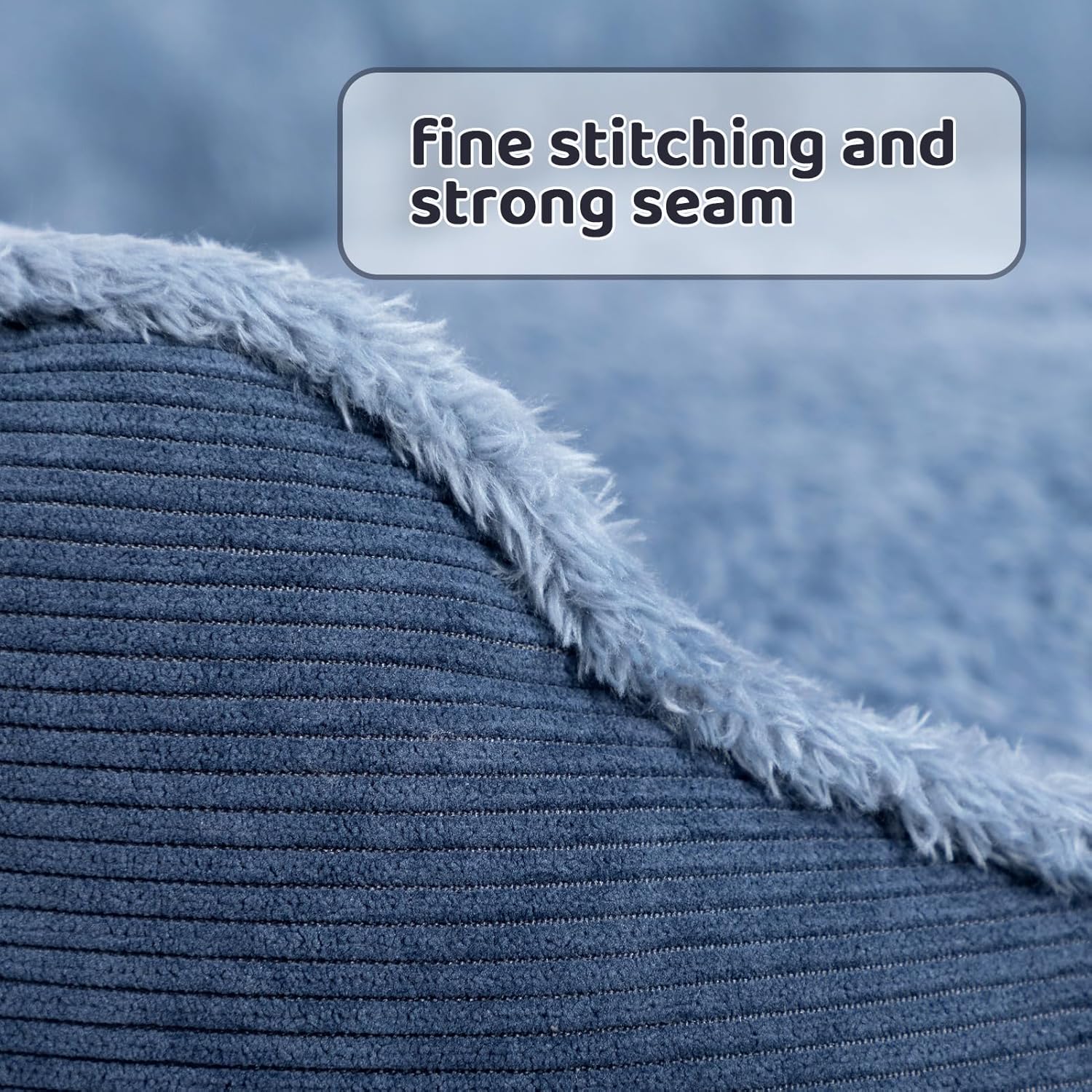 Thumbnail 4 de Hollypet Round Cat Bed & Small Dog Bed (55 x 50 x 15cm) in Blue-Grey