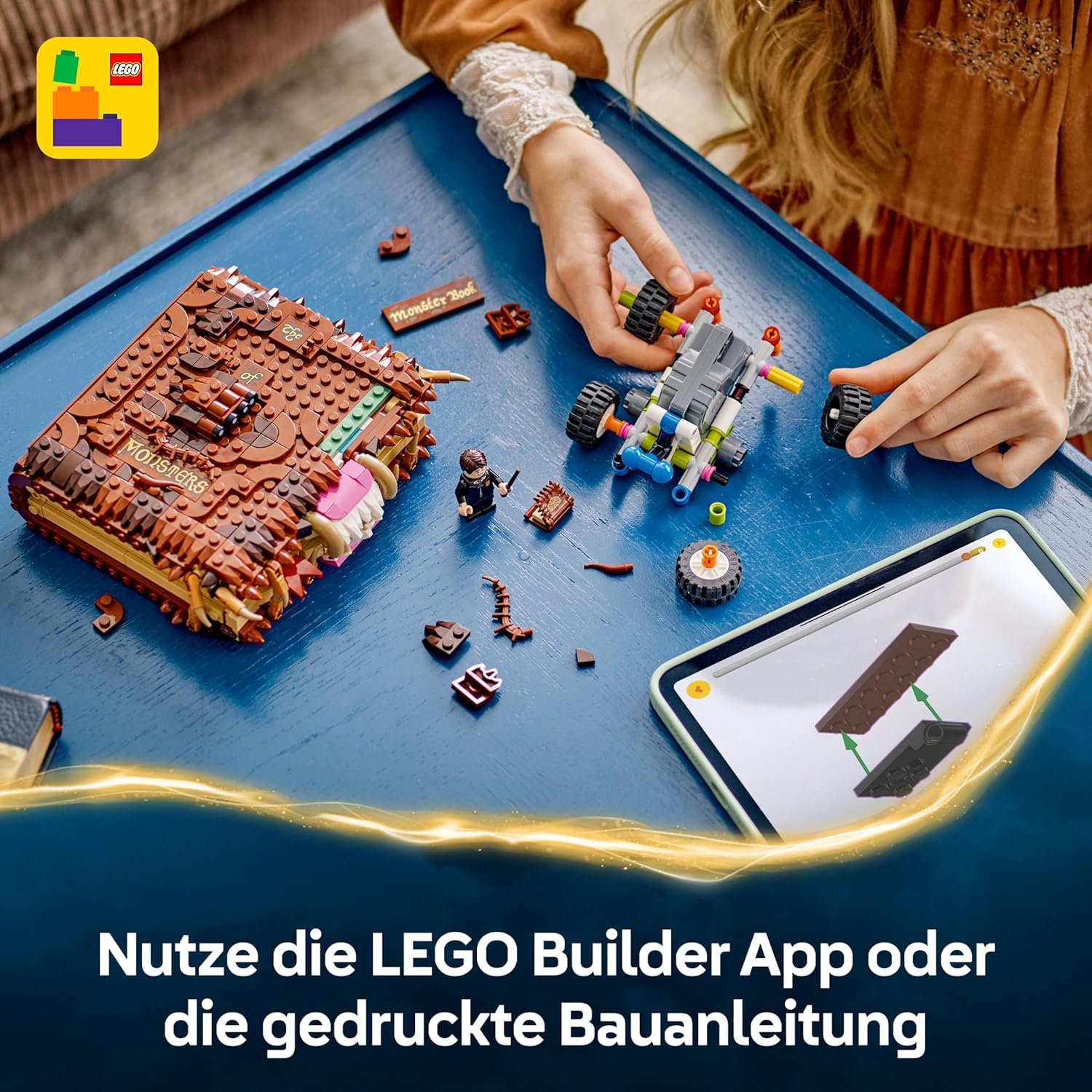 Thumbnail 5 de LEGO Harry Potter 76449 Beißendes Monsterbuch der Monster – interaktives Spielzeug mit Rückziehmotor und Neville-Longbottom-Minifigur