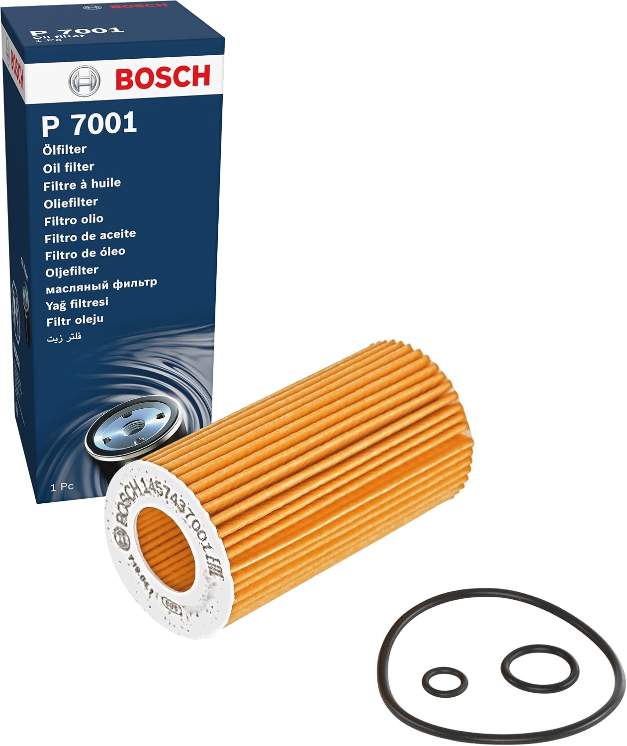 Detalle de Filtre à huile Bosch P7001 pour automobile : filtration des particules et lubrification fiable