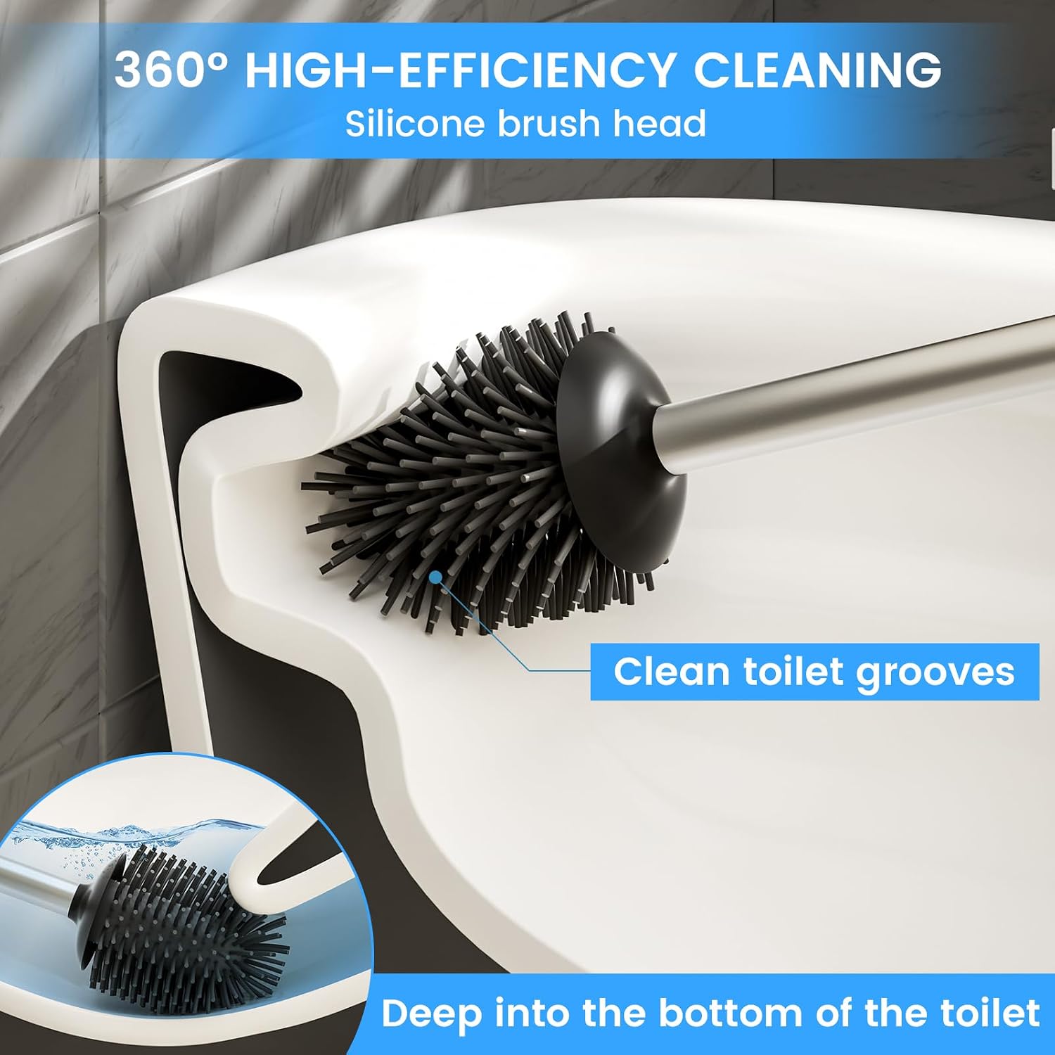 Thumbnail 4 de Siapapla Matte Black 304 Toilet Brush