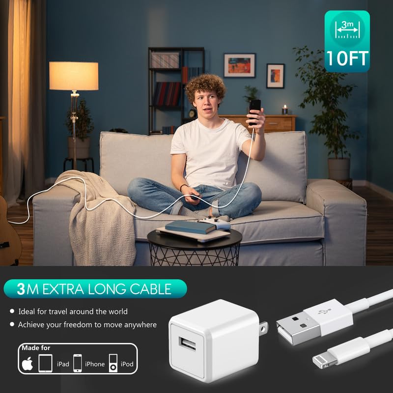 Thumbnail 6 de Extra Long iPhone Charger 10FT 2-Pack