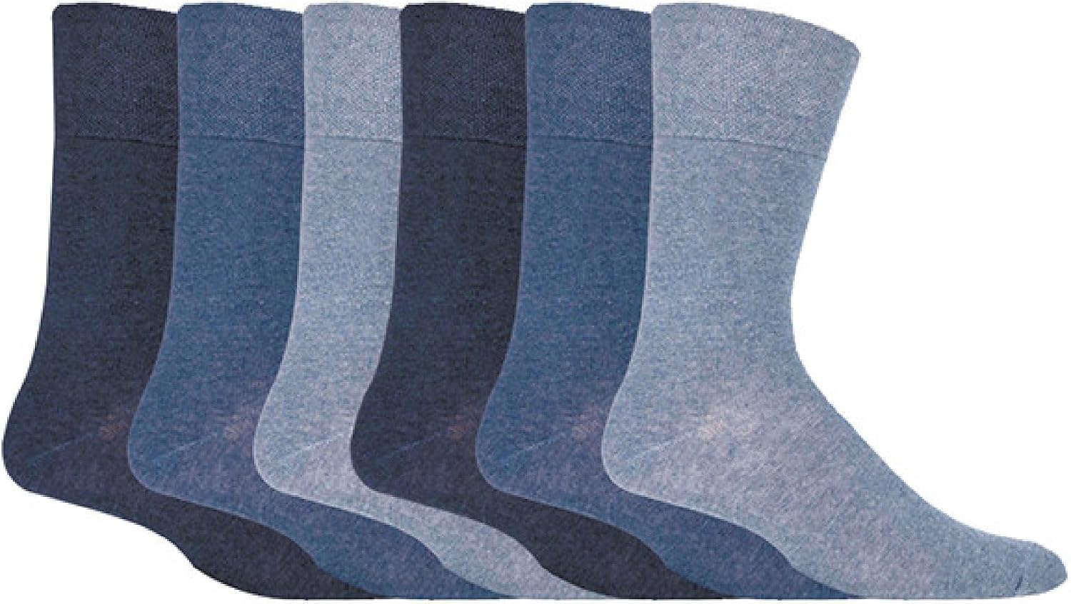 Detalle de IOMI Footnurse Mens 6 Pairs Cotton Non-Elastic Diabetic Socks with Honeycomb Top